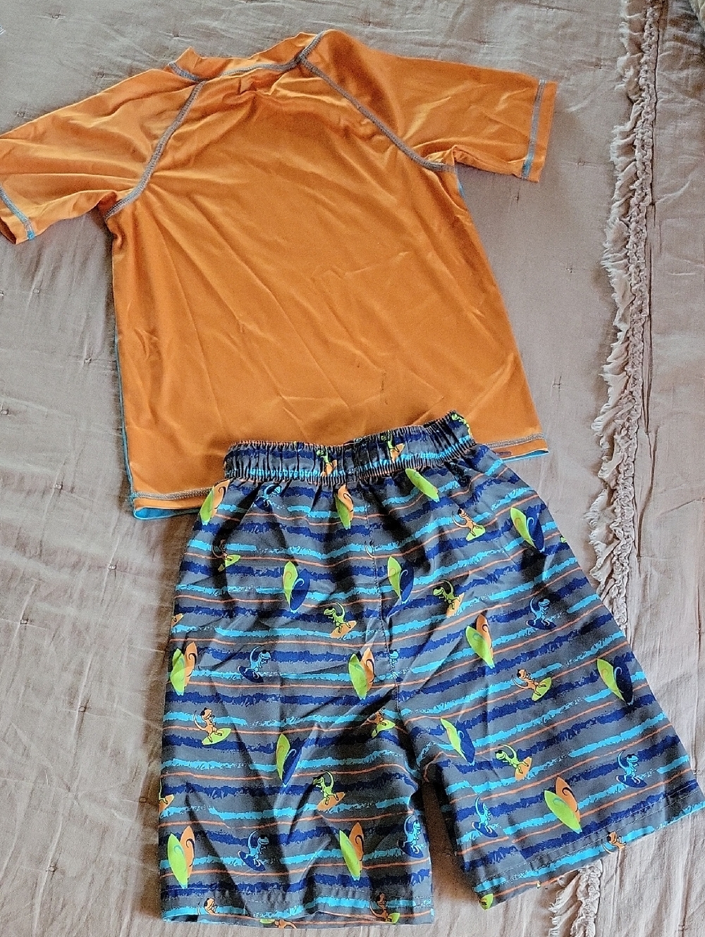 Blue & Orange Surf Raptor Rash Guard Swim Set - Picture 4 of 7